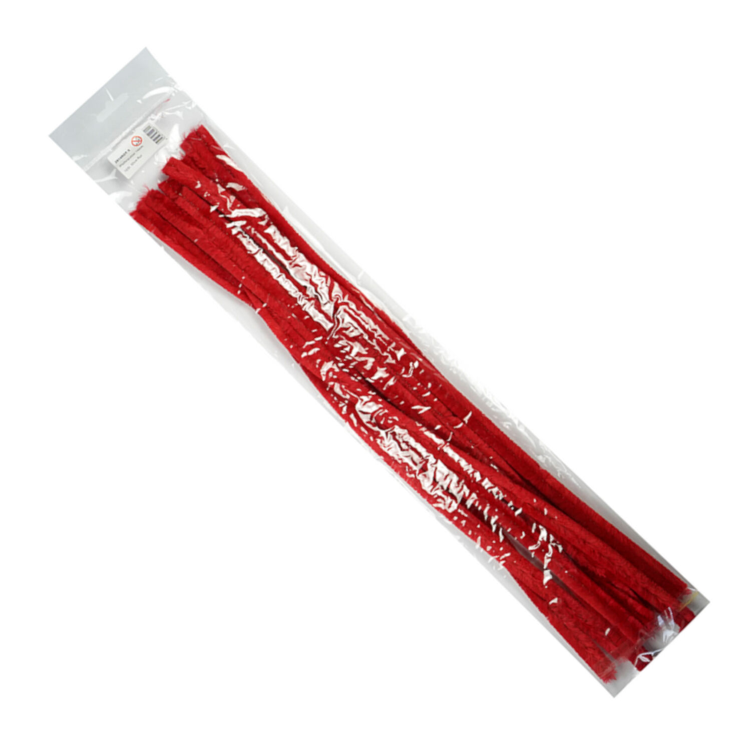 Chenilledraht / Pfeifenputzer / Biegeplsch, 14mm x 50cm, 10 Stck., Rot