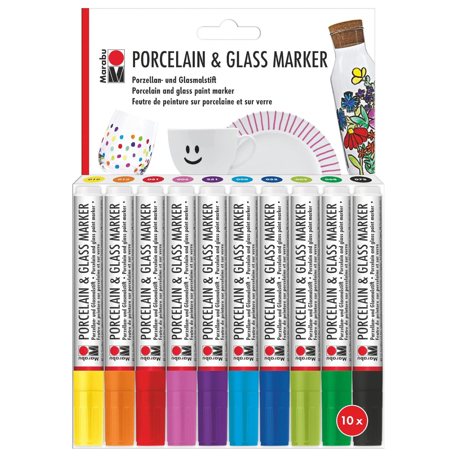 Marabu Porzellan & Glas Stifte Set, 10er Sortierung