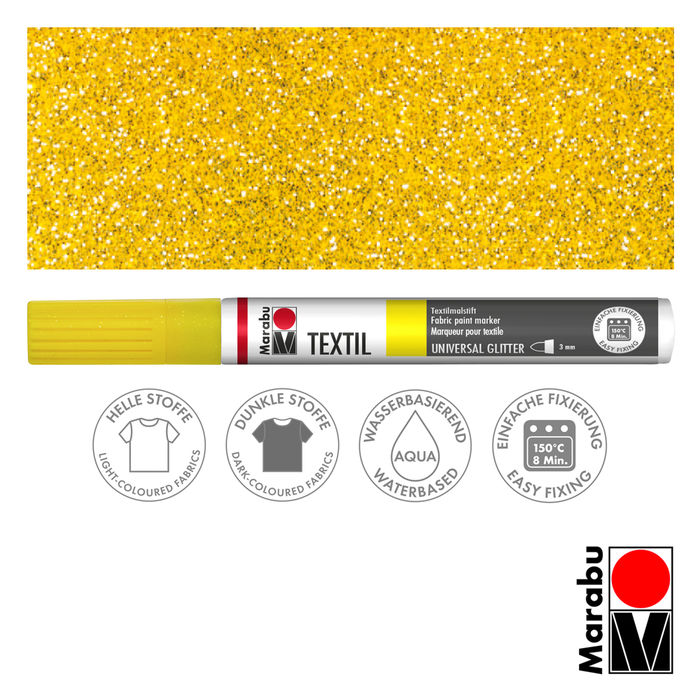 Marabu Textil Painter GLITTER, Glitter-Gelb