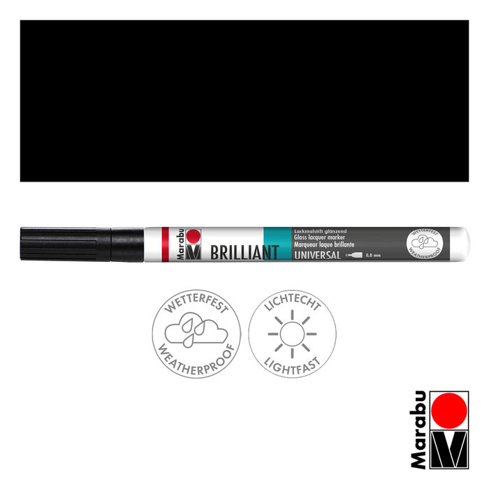 Marabu Brilliant-Painter schwarz, Spitze 0,8 mm