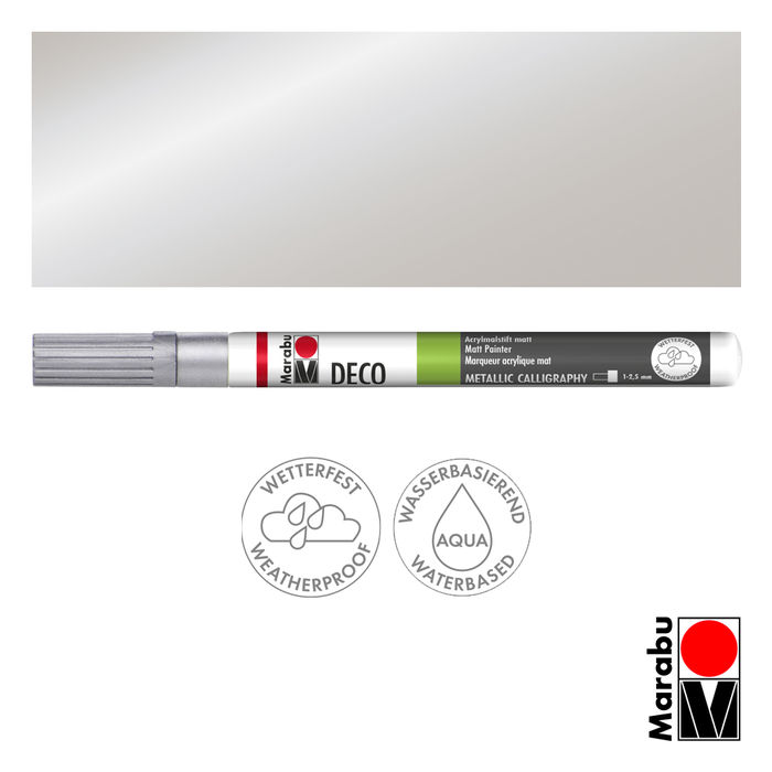 SALE Marabu-Deco Painter 1-2,5mm Kalligrafie, Silber