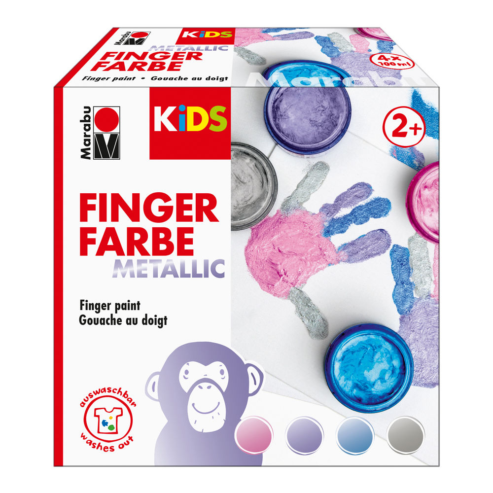 Marabu Kids Fingerfarbe 4x 100ml, Metallic