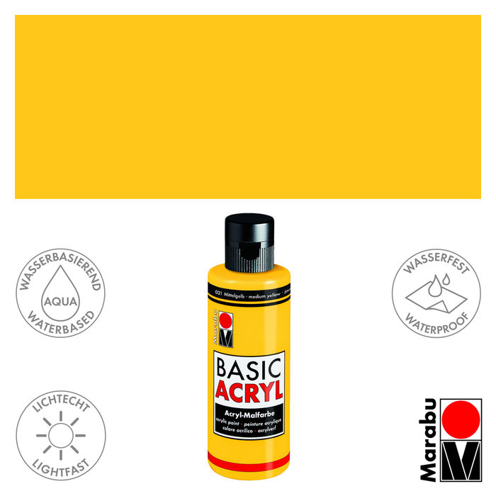SALE Marabu Basic Acryl 80ml, Mittelgelb