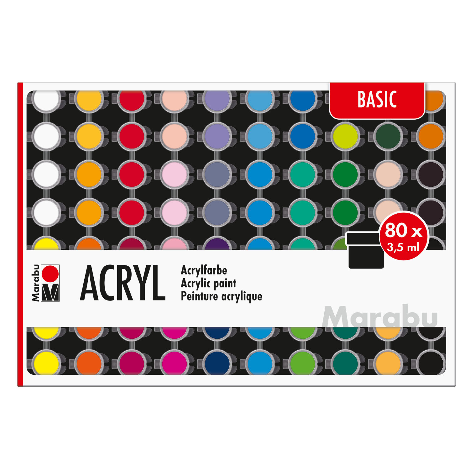 NEU Marabu Acrylfarben-Set BASIC, 80 x 3,5 ml