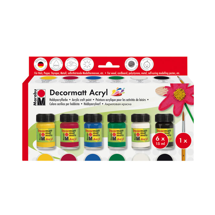 Marabu Decormatt Acryl Start-Set, 6x15ml PREISHIT