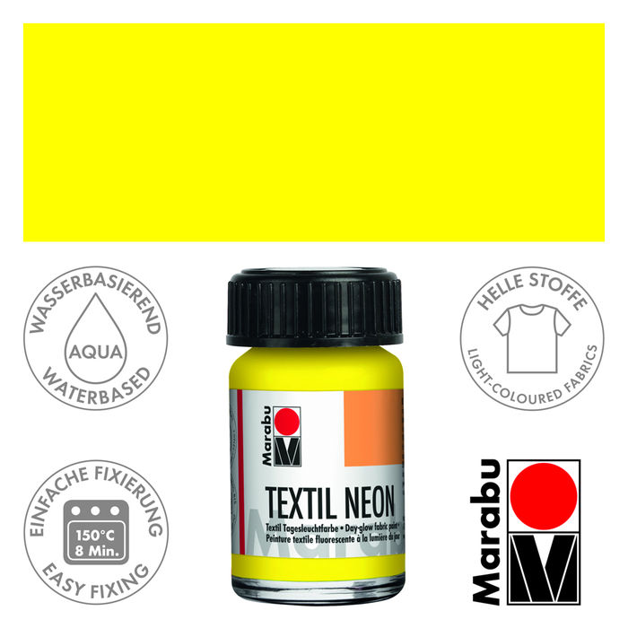 Marabu Textil Neon, 15 ml, Gelb