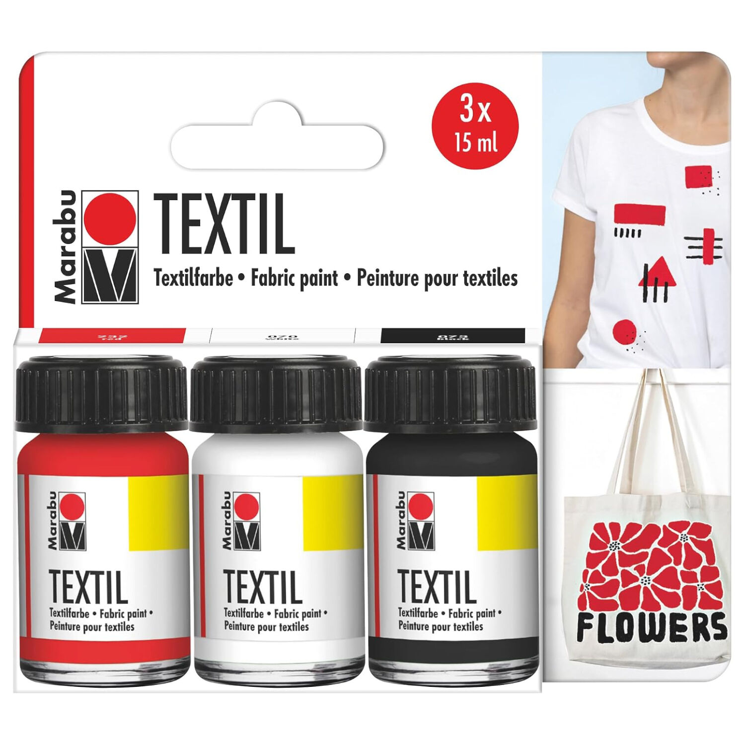 SALE Marabu-Textil Standard Set, 3 x 15 ml PREISHIT