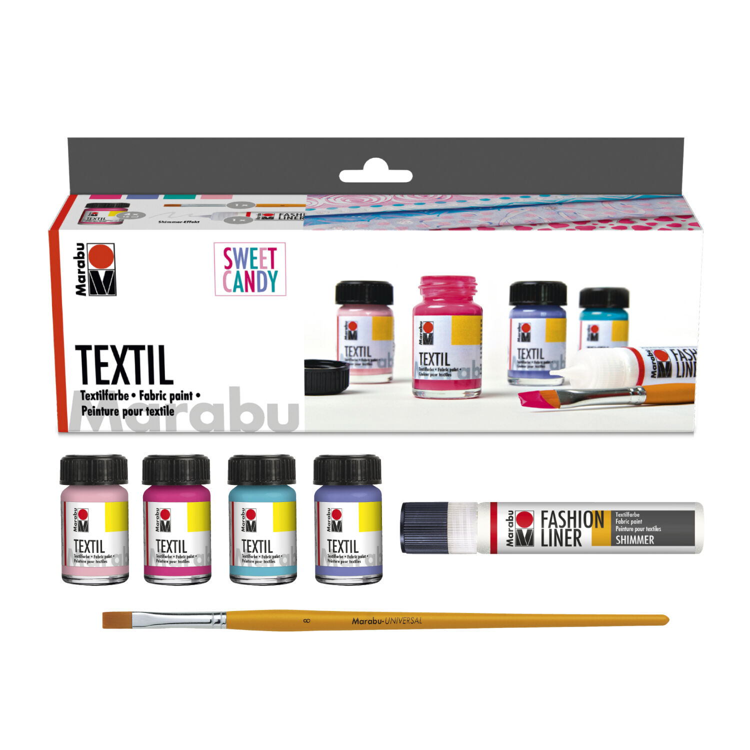 NEU Marabu-Textil Set Sweet Candy, 4 x 15 ml Bild 2