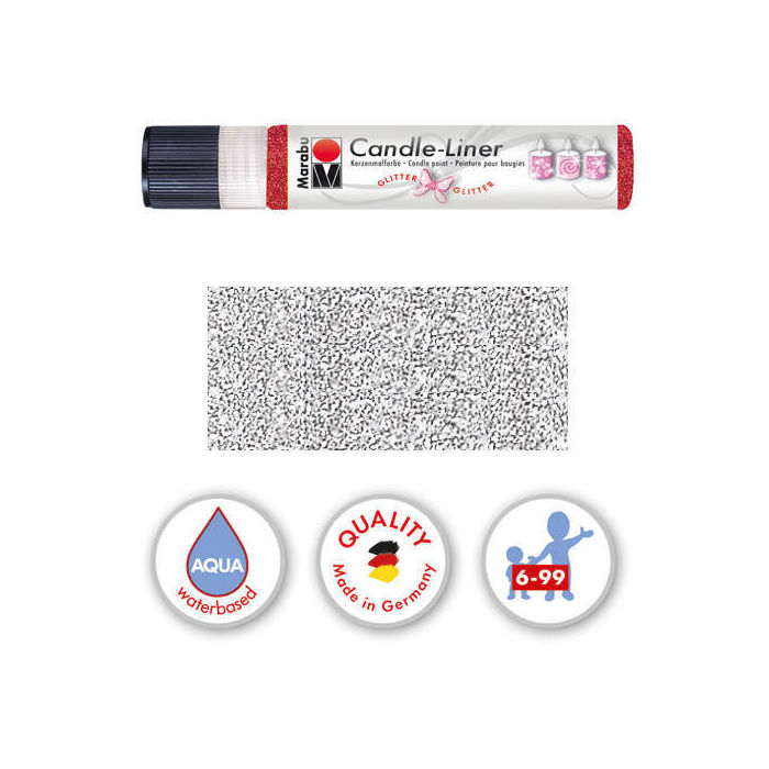 Marabu-Candle Liner 25 ml, Glitter-Silber