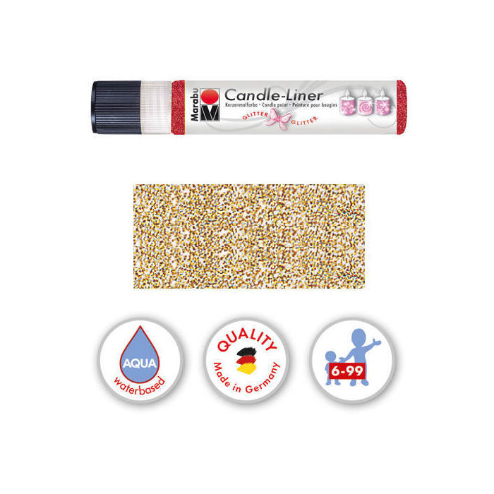 Marabu-Candle Liner 25 ml, Glitter-Gold