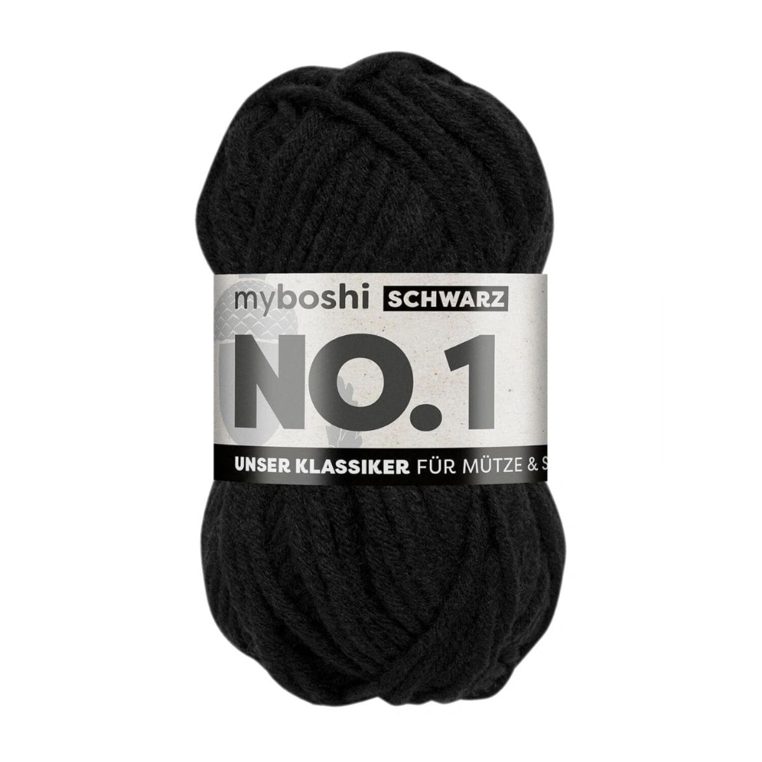 myboshi No. 1 Strick- und Hkelgarn, 50g, Schwarz