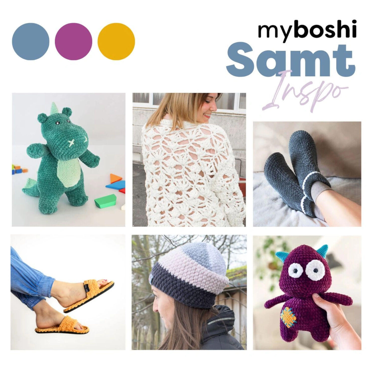 myboshi Samt Strick- und H�kelgarn, Chenille-Wolle, 100g, L�we Bild 5