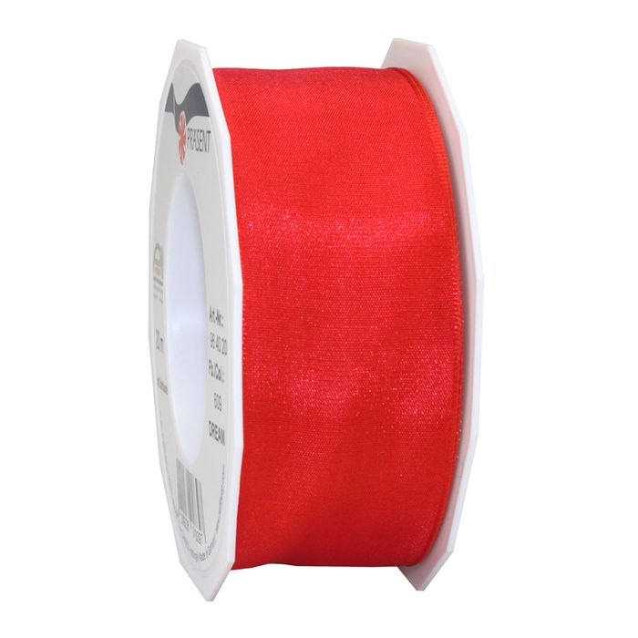 SALE Seidenband Dream, mit Drahtkante, Breite 40mm, Lnge 20m, Rot