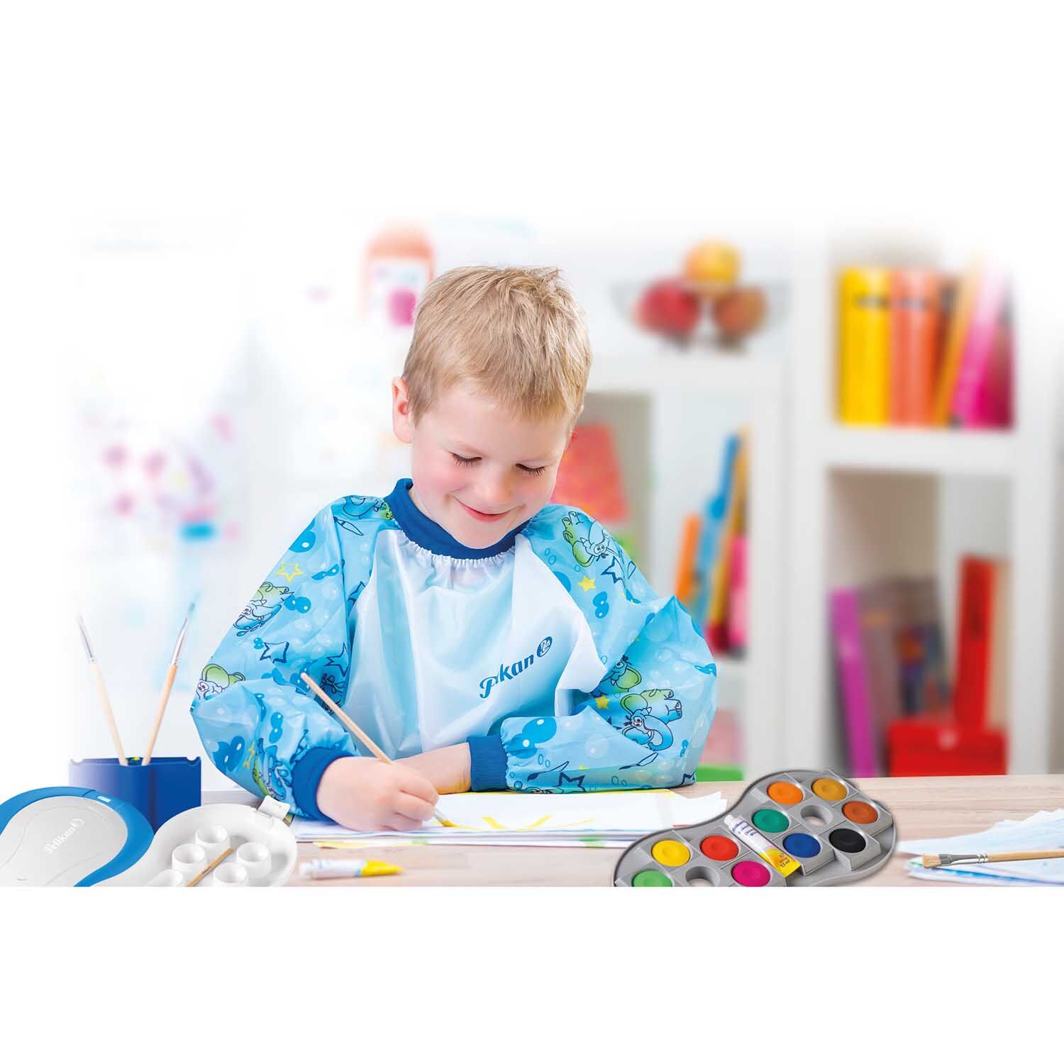 NEU Pelikan Malschürze Junge / Boy Blau, Kunststoff mit Klettverschluss, ca. 6-9 Jahre Bild 3
