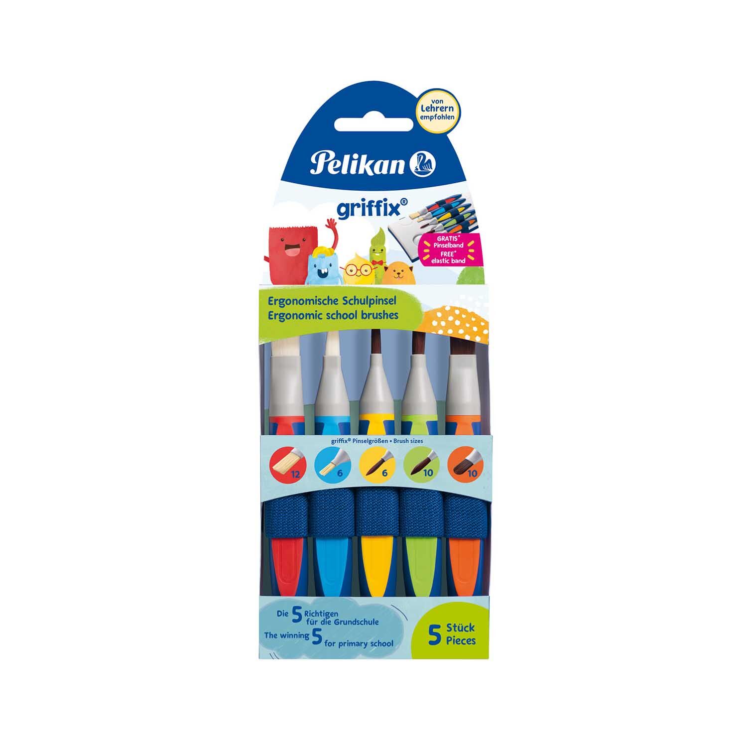 SALE Pelikan Griffix Pinselset mit Pinselband, 5er Set