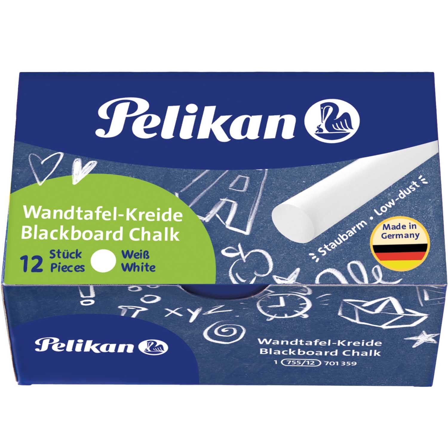 NEU Pelikan Tafelkreide, Wei, 12 Stck