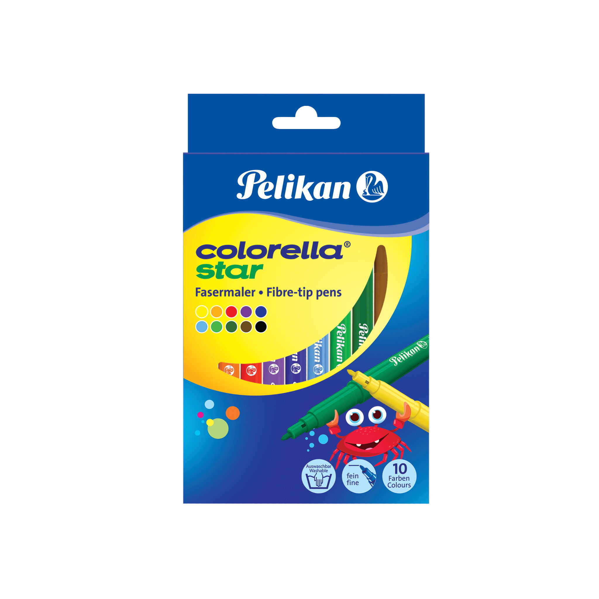 SALE Pelikan Filzstifte / Fasermaler Colorella Star, 10 Farben