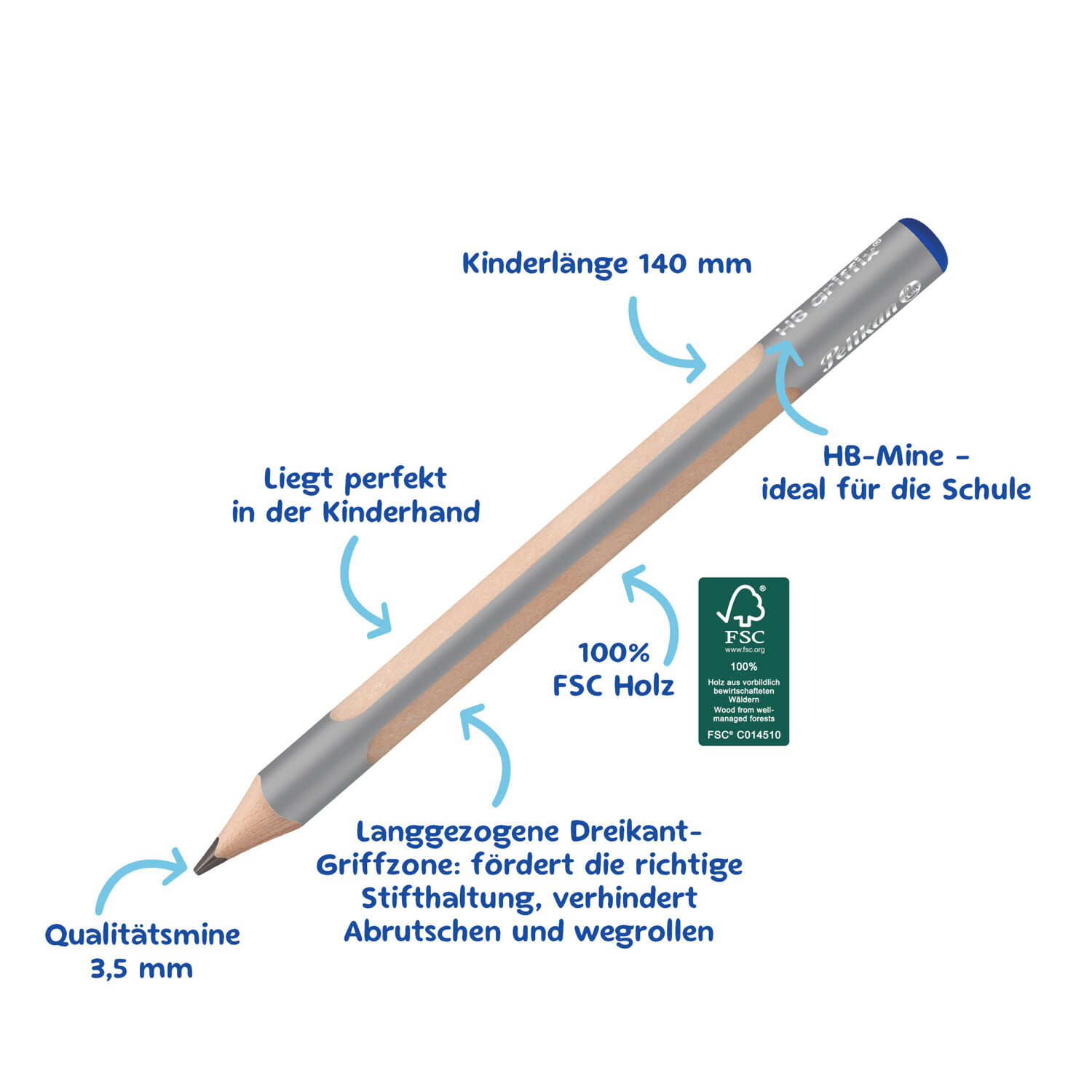 NEU Pelikan Griffix Ergonomische Bleistifte, 2 Stck, Strke HB Bild 4