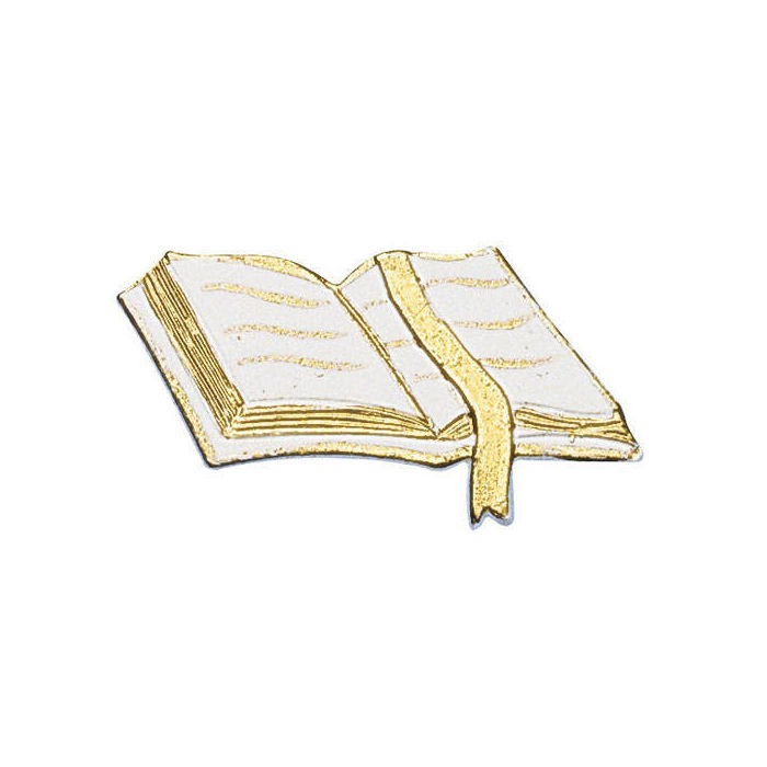 SALE Wachsmotiv Gebetbuch, 5 x 2,5 cm, wei / gold
