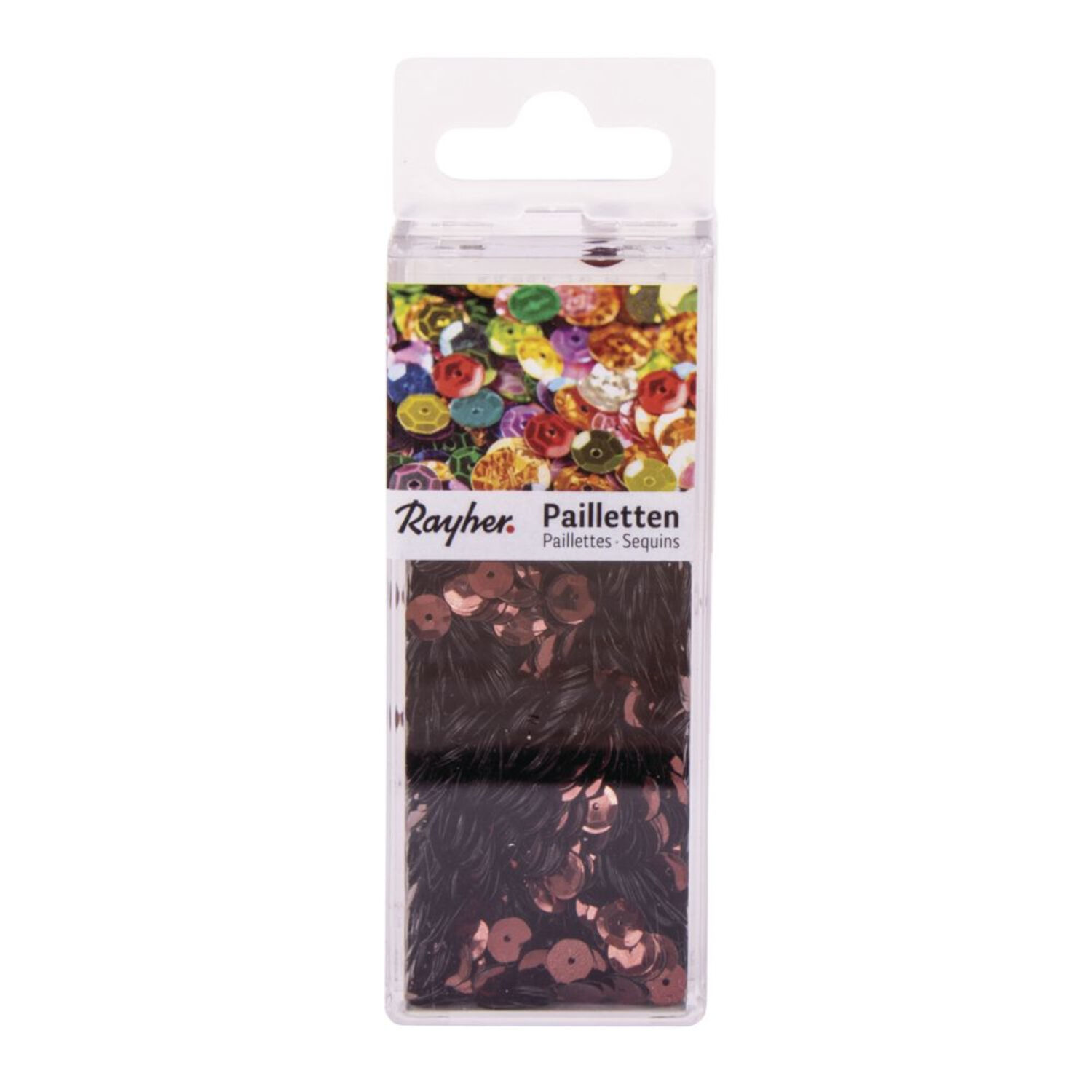 Rayher Pailletten gewlbt, waschbar, 6mm , 4000 Stck, dunkelbraun