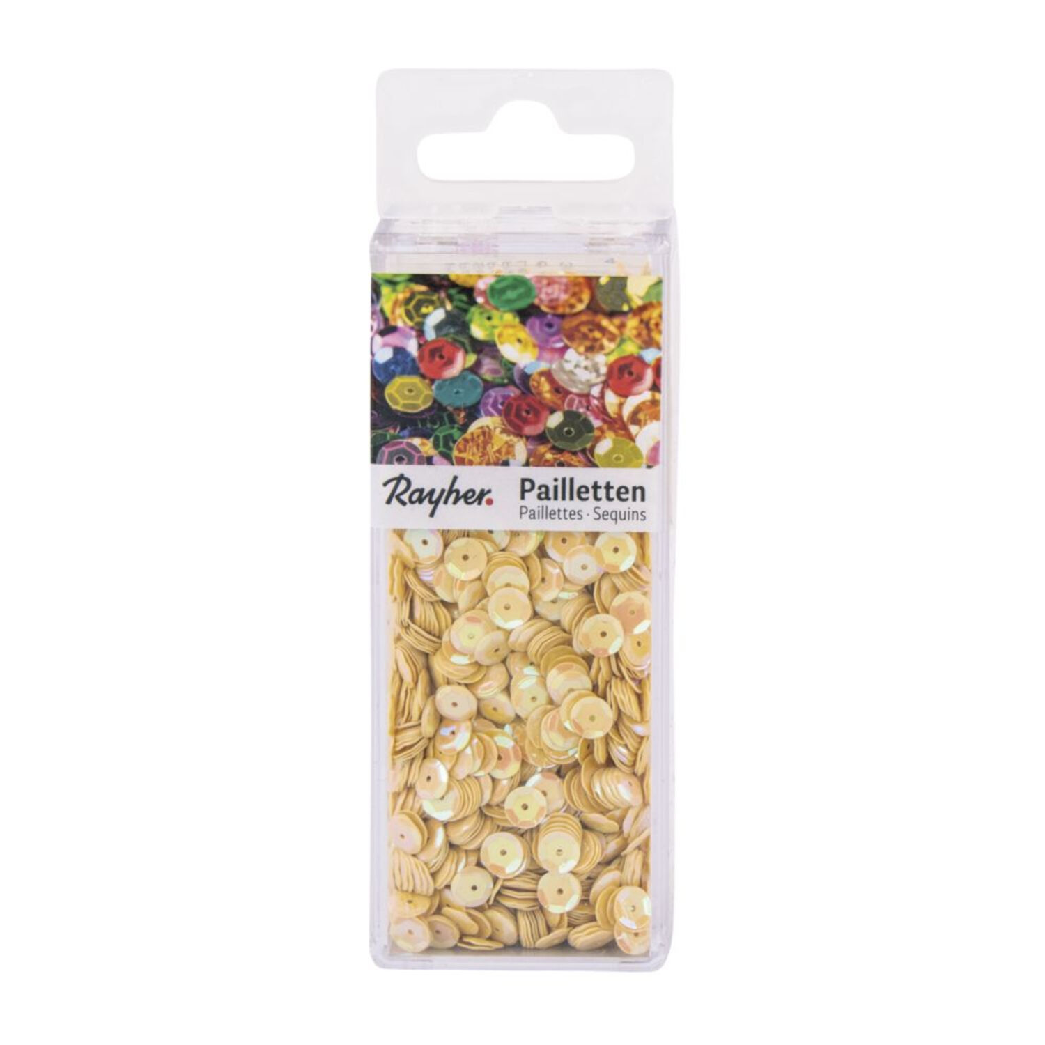 Rayher Pailletten gewlbt, waschbar, 6mm , 4000 Stck, irisierend gelb