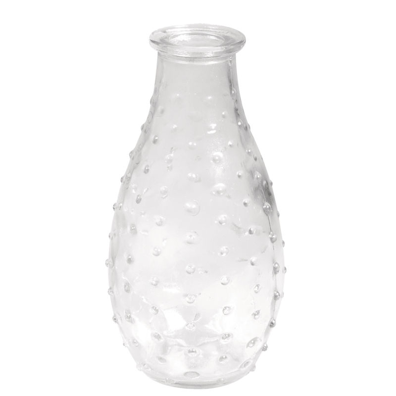 Glas Vase, 7cm ø, 14cm hoch, mit Punkte