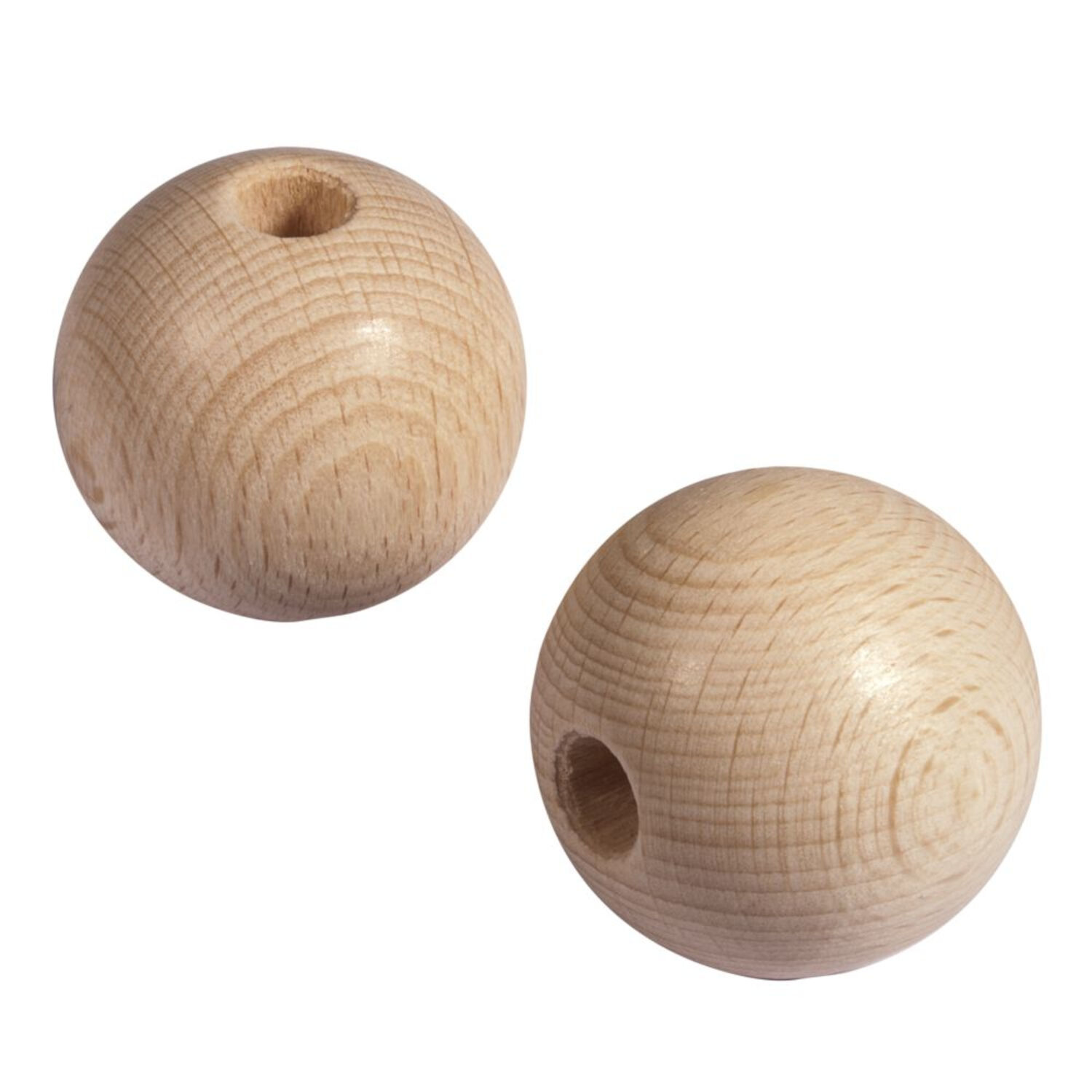 Rayher Rohholz-Kugeln, 2 Stck, 50 mm , durchgebohrt Bild 2