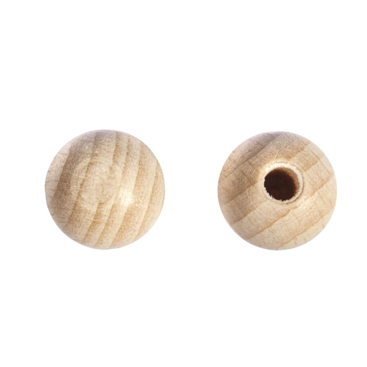 Rayher Rohholz-Kugeln, 15 Stck, 15 mm, halbgebohrt Bild 3