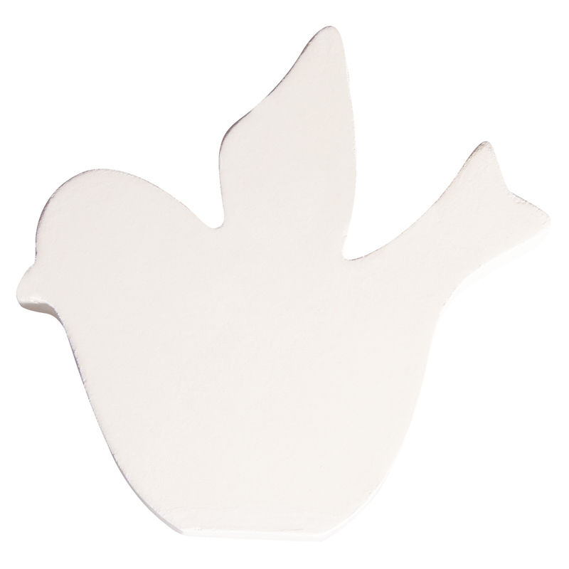 SALE MDF-Symbol Vogel, wei, 11 cm, Strke: 2 cm