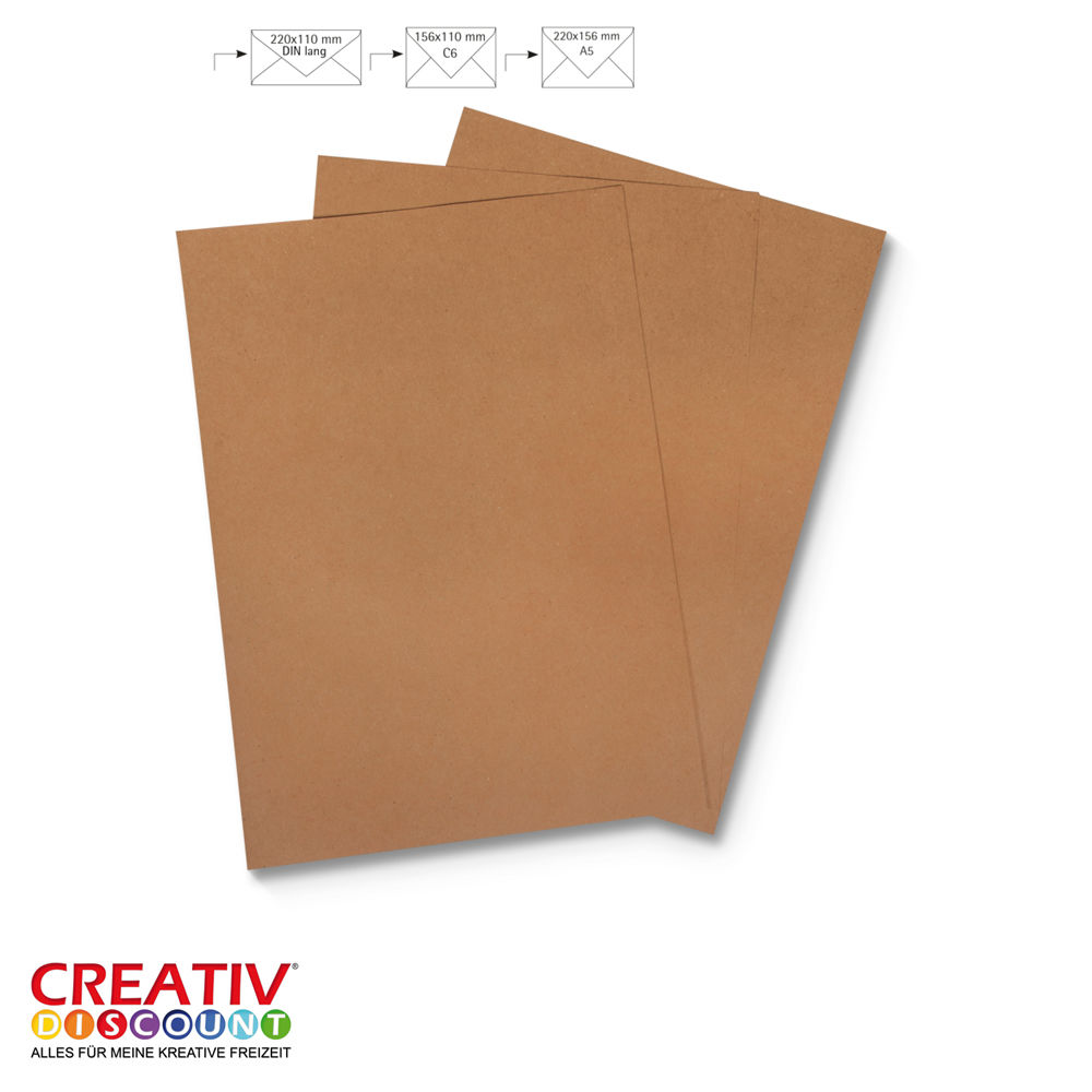 SALE Briefbogen A4, 210x297mm, 5 Stck, Kraftpapier