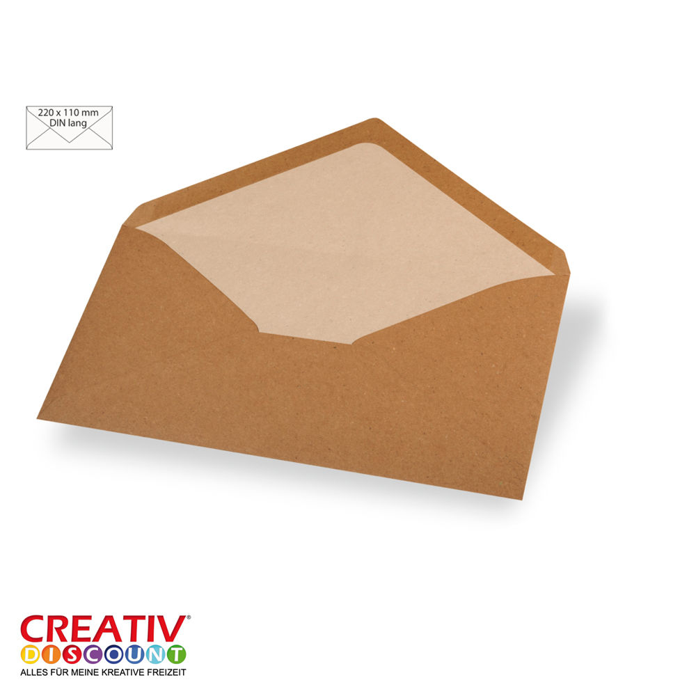 Kuvert Din Lang 220x110mm 5 Stuck Kraftpapier Kartengestaltung Fotoalben Geburtstage Feste Feiern Produkte Creativ Discount De