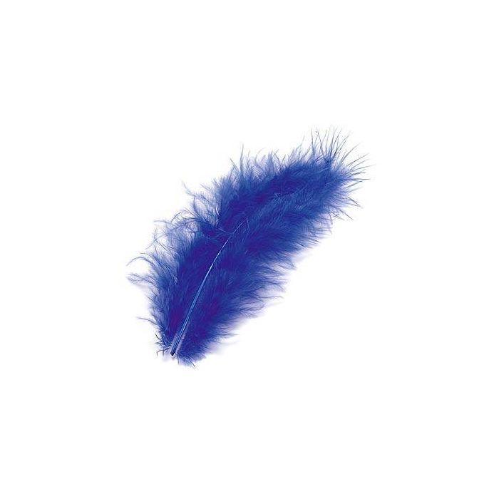 Flauschfeder, 10-15 cm, 15 St., d.blau