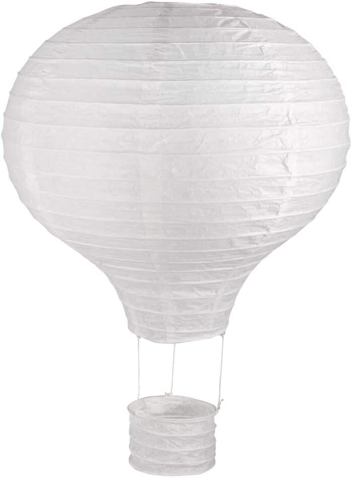 Papierlampion Heißluftballon Weiß, 40 x 30 cm, 1 Stück