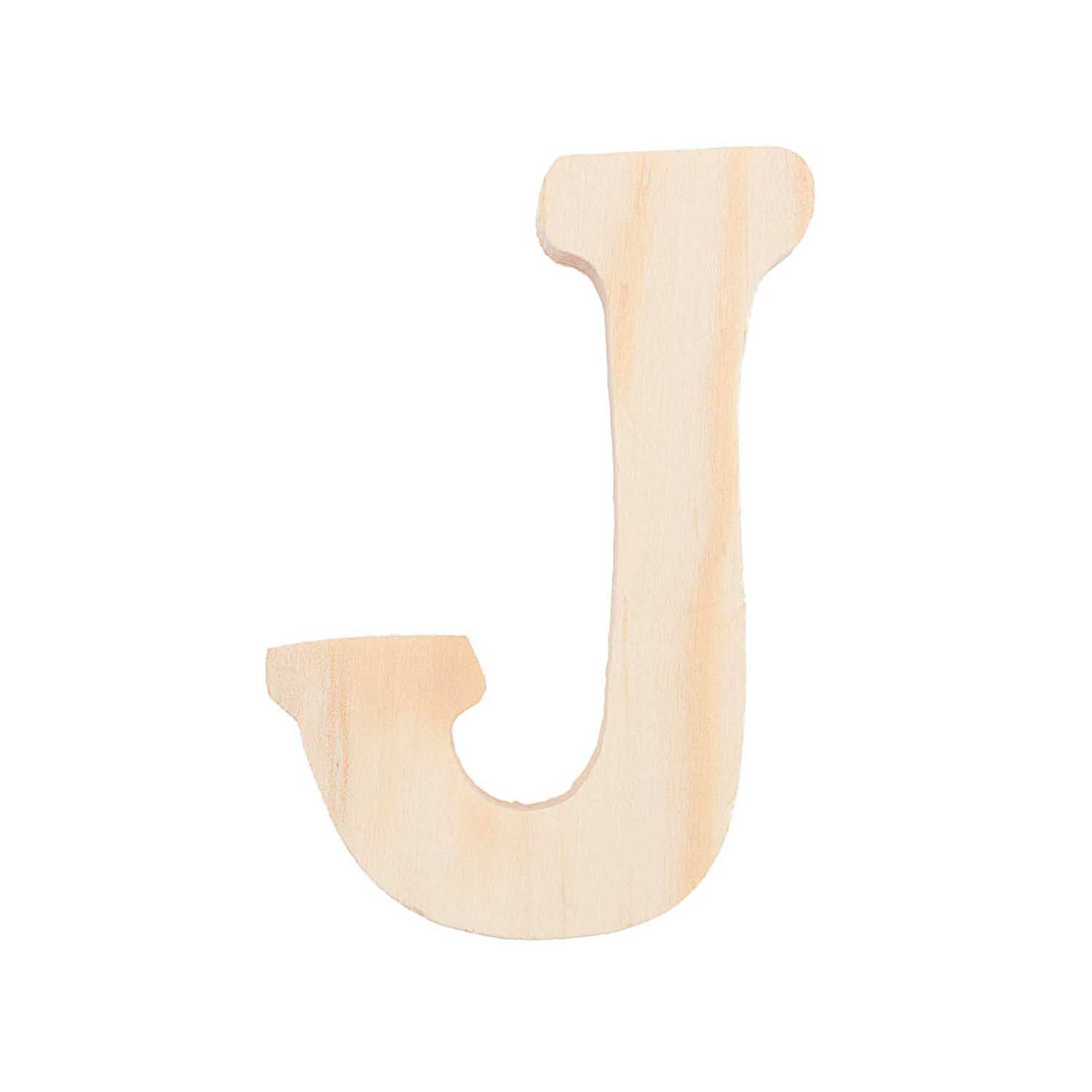 3D Holzbuchstabe 'J', 8cm extrastark