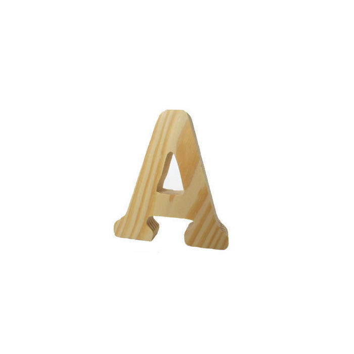 3D Holzbuchstabe 'A', 8cm extrastark