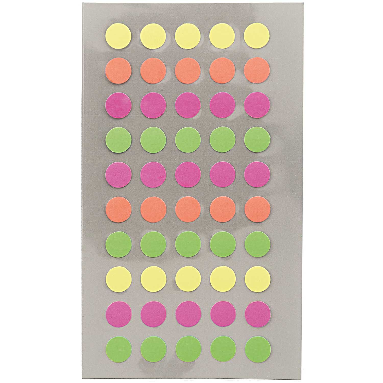 NEU Office Sticker, neon Punkte, 8 mm, 4 Blatt