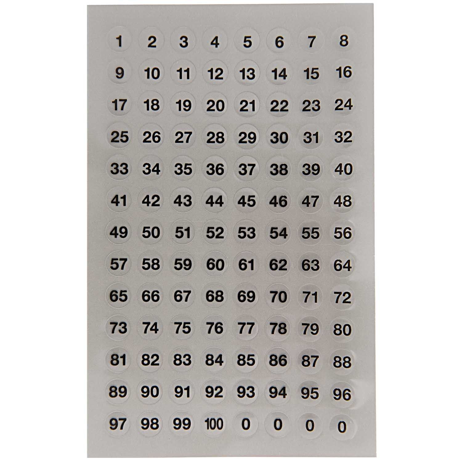 NEU Office Sticker transparente Zahlen Punkte, 8,5 mm, 4 Blatt
