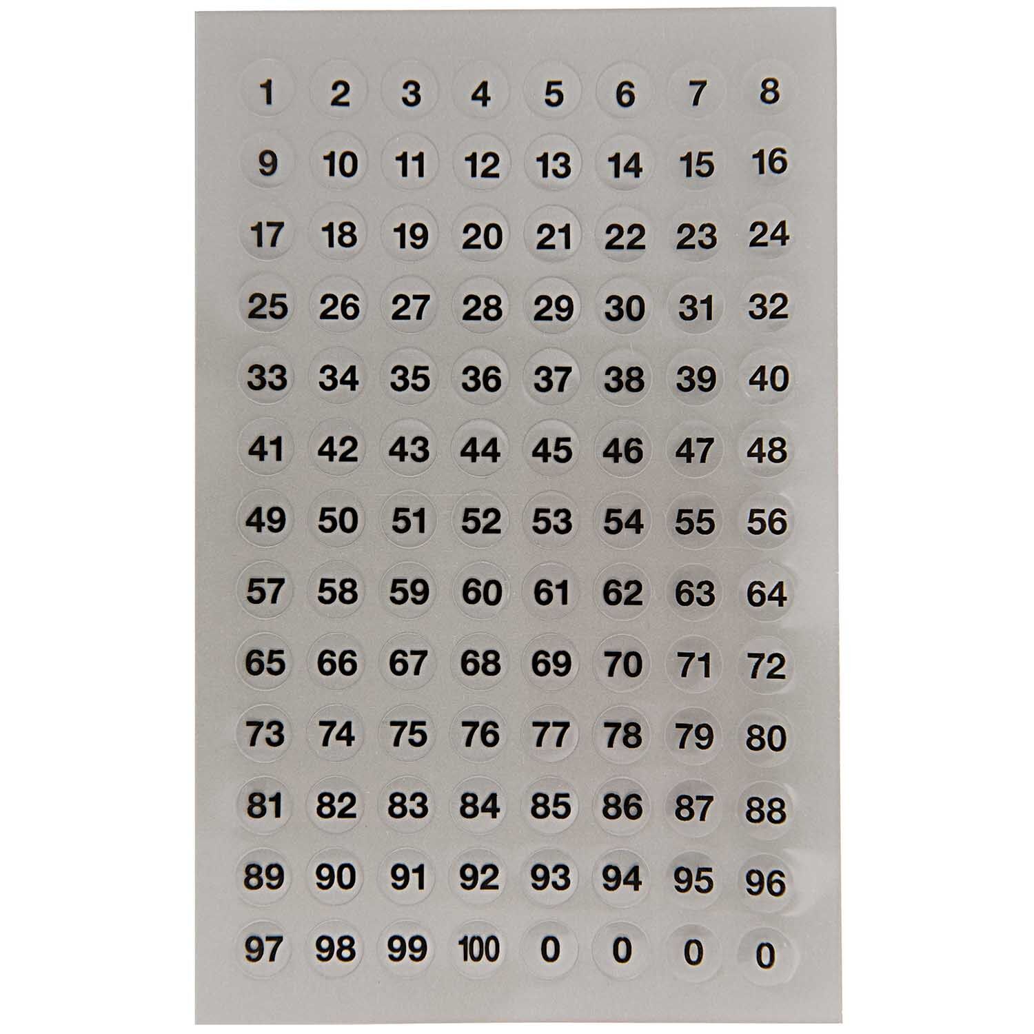 NEU Office Sticker transparente Zahlen Punkte, 8,5 mm, 4 Blatt