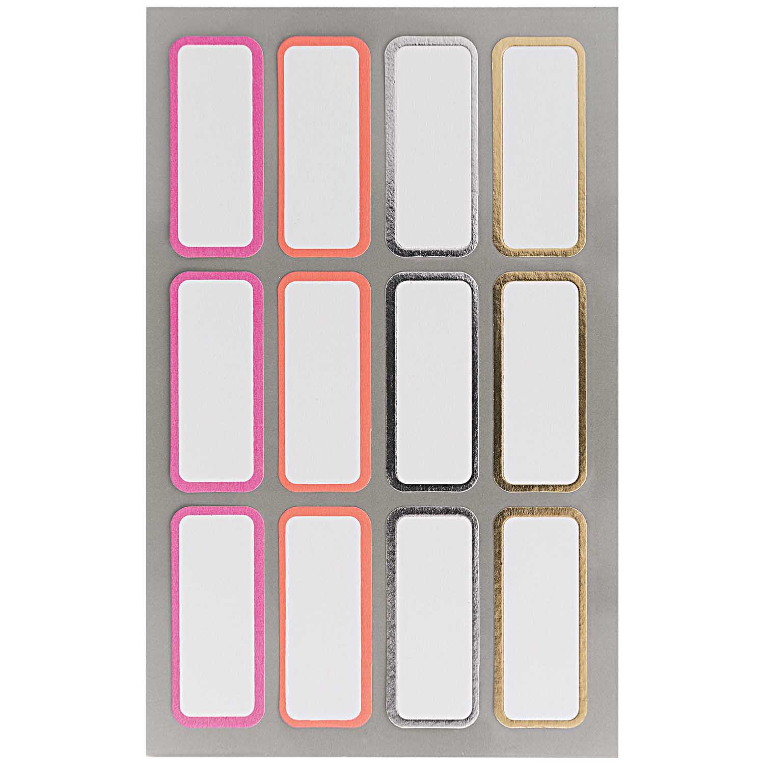 NEU Office Sticker Etiketten, gold/silber/neon, 4 Blatt