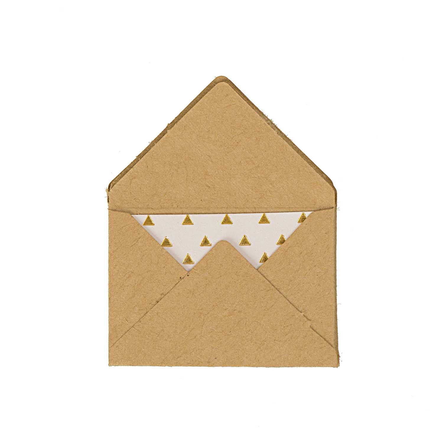 NEU Mini Briefumschläge & Karten, 3 x 4,5 cm, 10 Stück, Kraftpapier - Hot Foil Gold