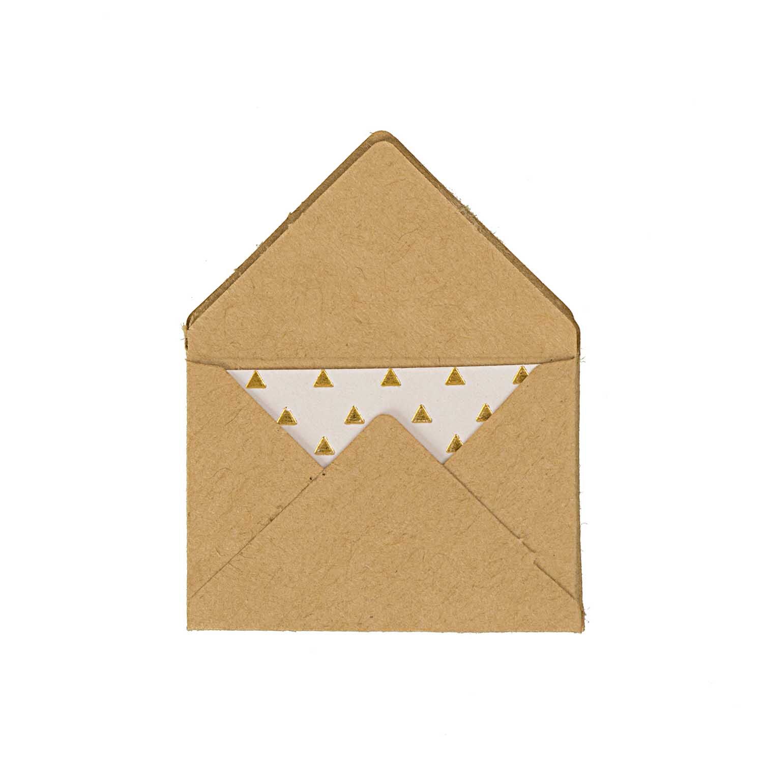 NEU Mini Briefumschlge & Karten, 3 x 4,5 cm, 10 Stck, Kraftpapier - Hot Foil Gold