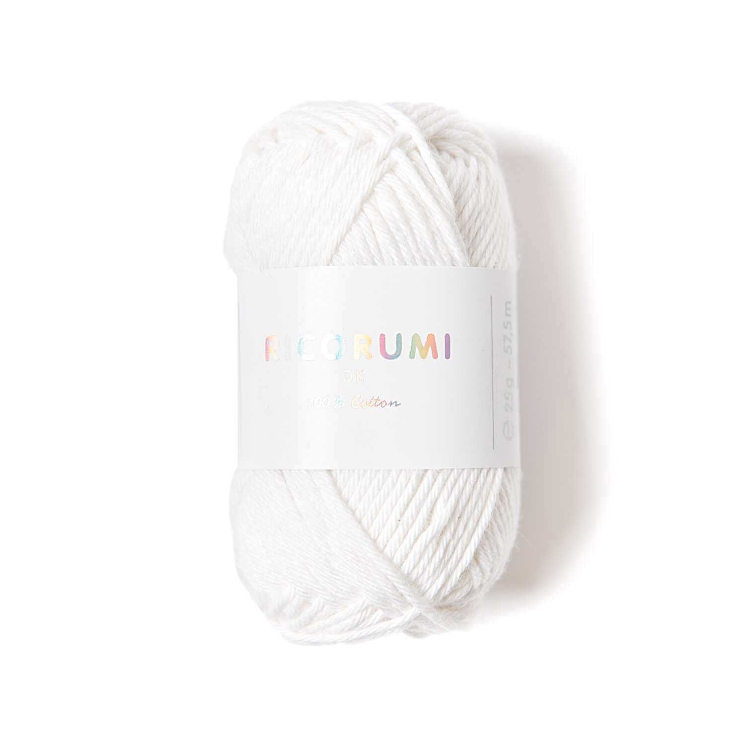 Ricorumi dk Hkelgarn, 100% Baumwolle, 25 g, Wei