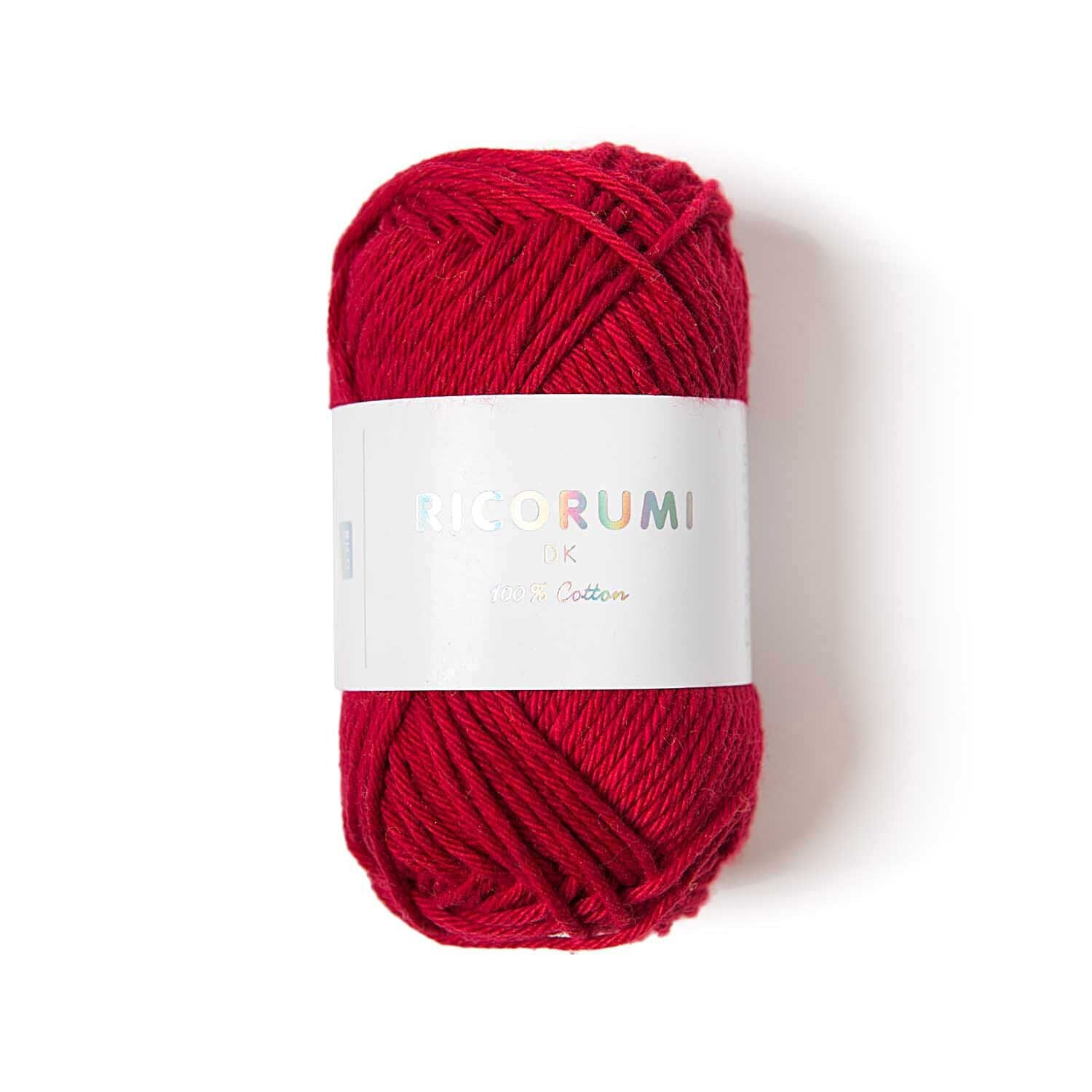 Ricorumi dk Hkelgarn, 100% Baumwolle, 25 g, Weinrot