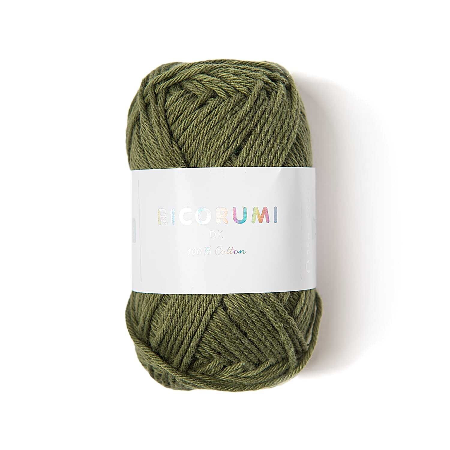 Ricorumi dk Hkelgarn, 100% Baumwolle, 25 g, Oliv