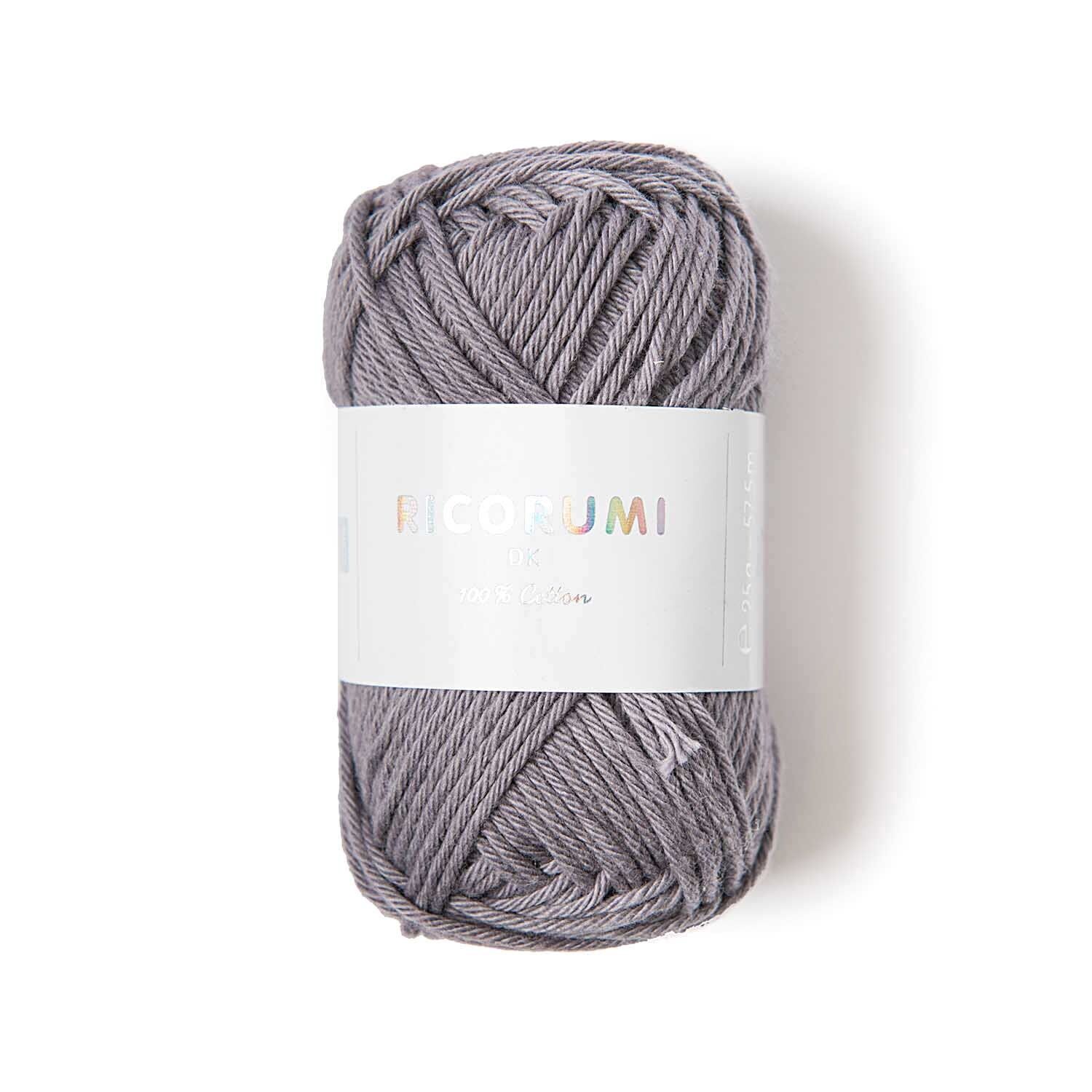 Ricorumi dk Hkelgarn, 100% Baumwolle, 25 g, Mausgrau