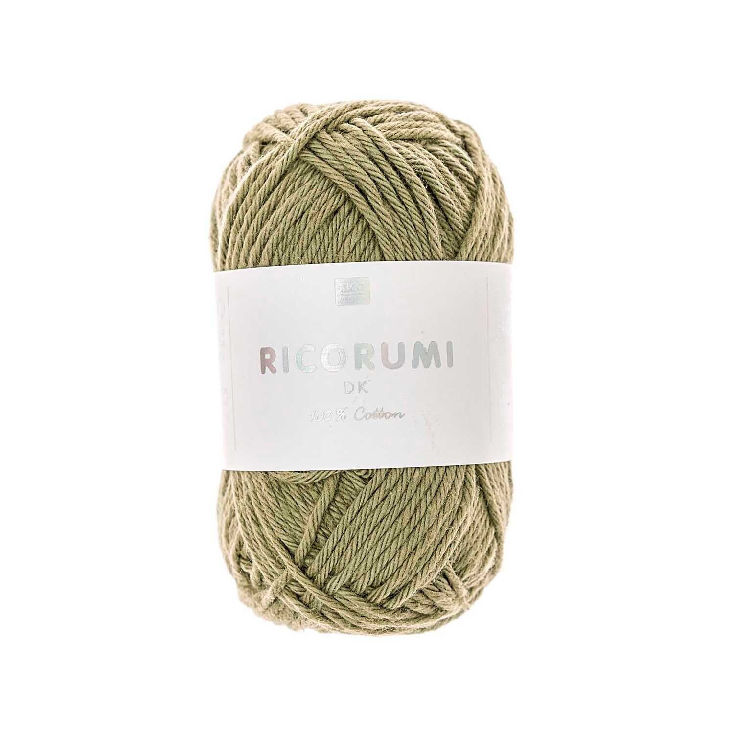 Ricorumi dk Hkelgarn, 100% Baumwolle, 25 g, Khaki