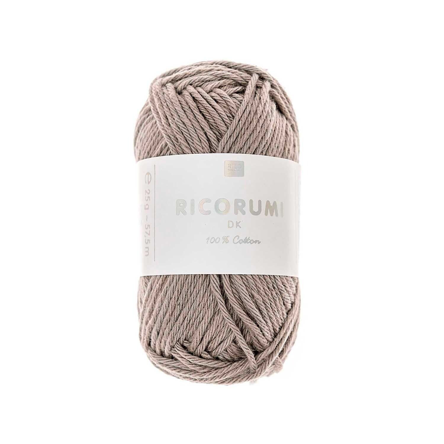 Ricorumi dk Hkelgarn, 100% Baumwolle, 25 g, Grau
