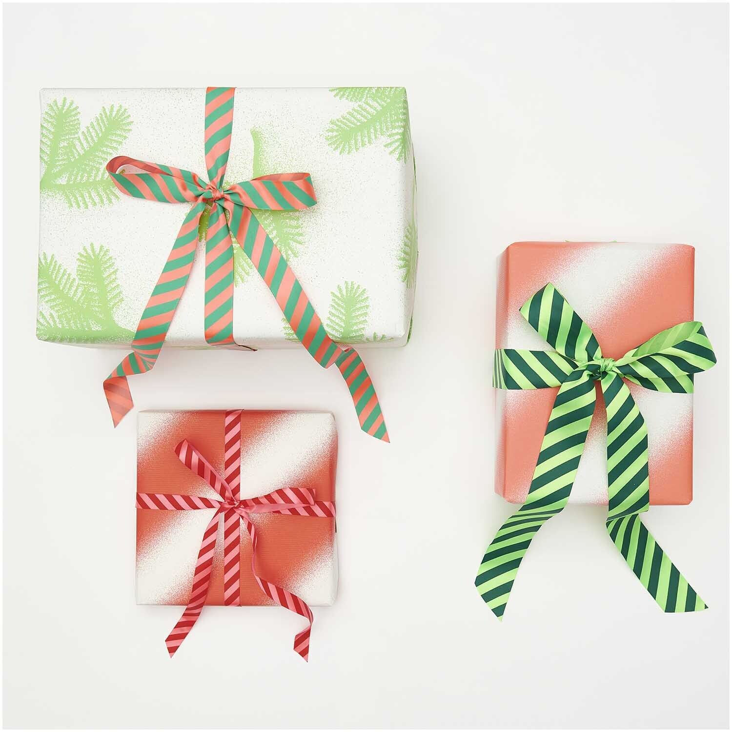 Satinband Streifen, 100% Polyester, Rot-Wei�, 25 mm x 3 m Bild 3