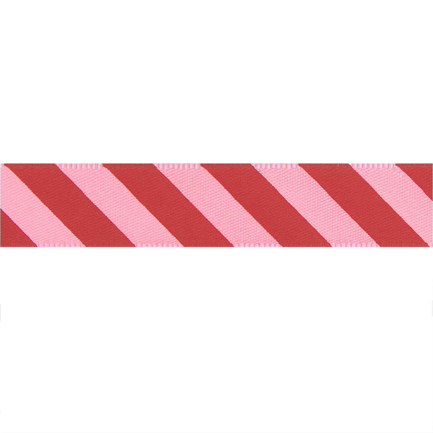Satinband Streifen, 100% Polyester, Neon Pink-Rot, 16 mm x 3 m Bild 2