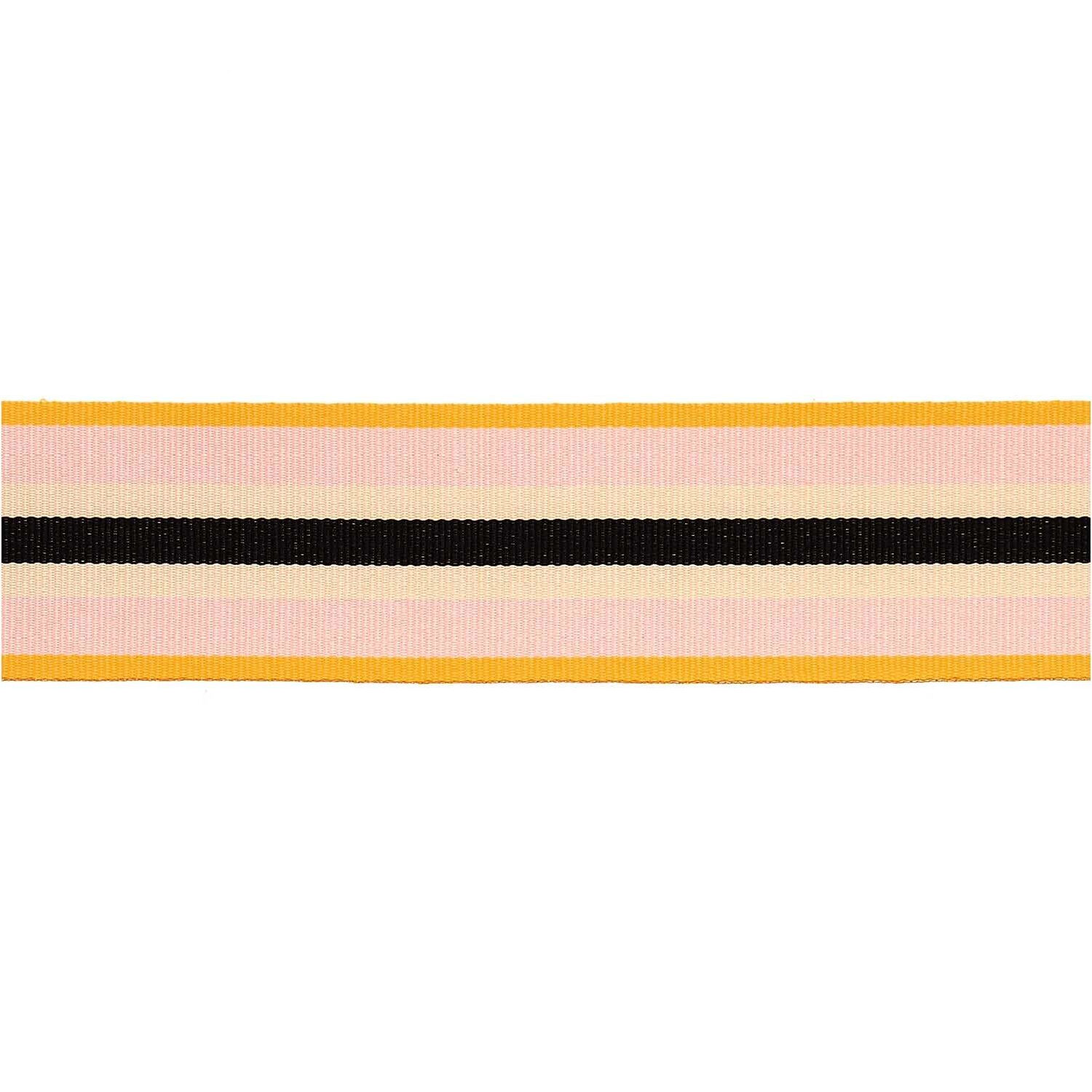 Webband Multi Streifen, 100% Polyester, Neon Rot-Rosa-Apricot-Schwarz, 38 mm x 3 m Bild 2